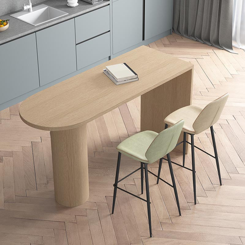 Modern Bar Table Set 1/3 Pieces Pine Wood Counter Table with High Stools for Balcony