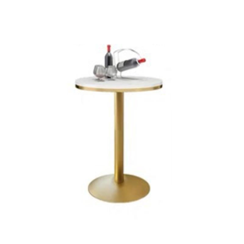 Glam Bar Table Set 1/3/5 Pieces Round Stone Counter Table with High Stools for Dining Room