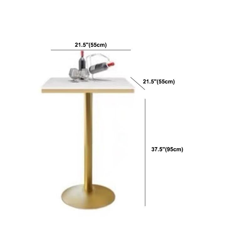 Glam Bar Table Set 1/3/5 Pieces Round Stone Counter Table with High Stools for Dining Room