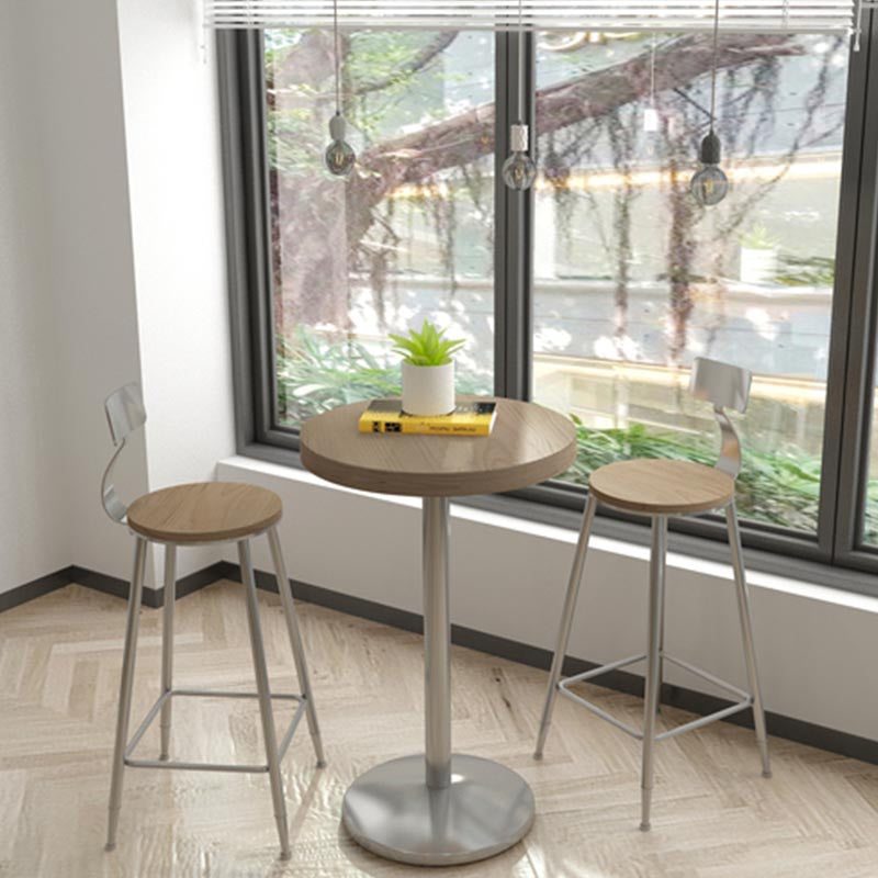 1/2/3/5 Pieces Stools Set Industrial Chrome Metal Pub Table Set for Small Places