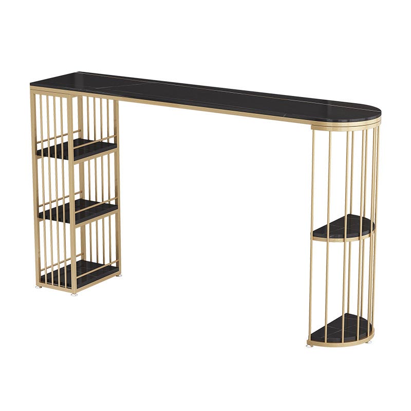 Modern 1/3 Pieces Bar Table Set Stone Counter Table with High Stools for Milk Tea Shop