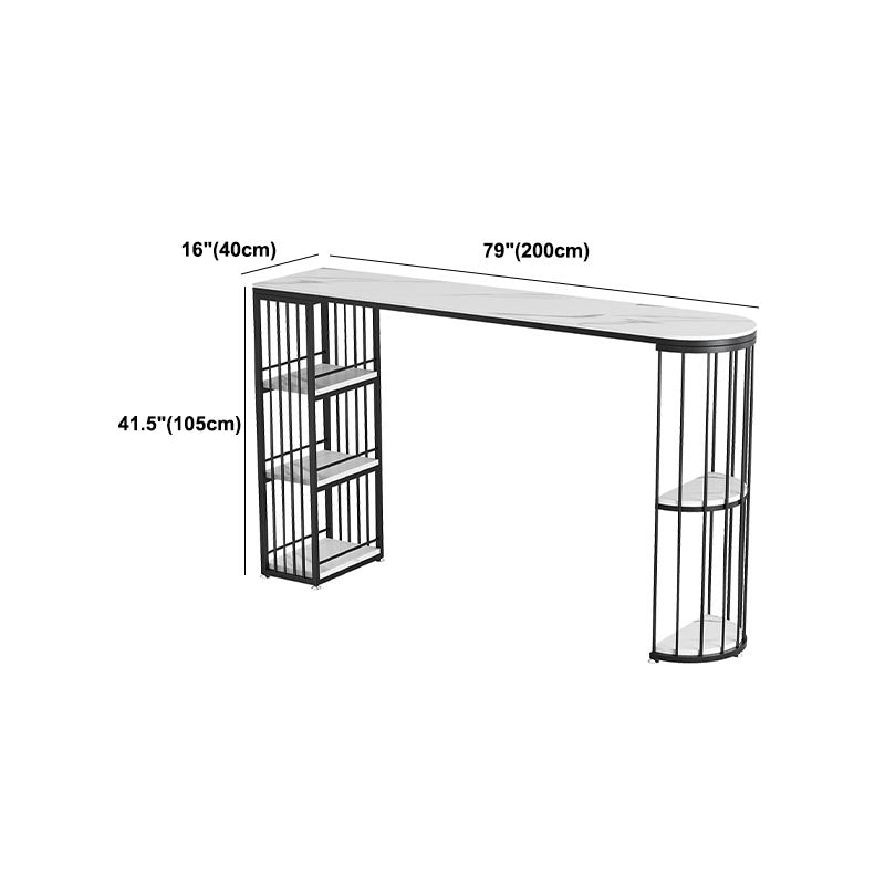 Modern 1/3 Pieces Bar Table Set Stone Counter Table with High Stools for Milk Tea Shop