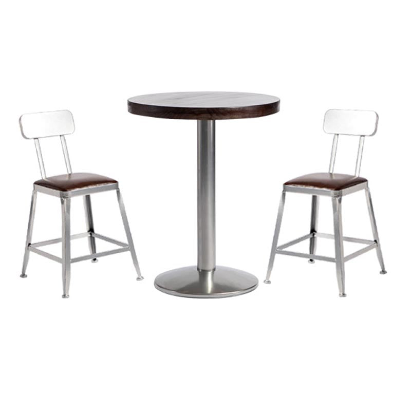 1/2/3 Pieces Industrial Style Solid Wood Bar Table Set Counter Table