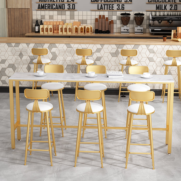 Glam Style Rectangle Bar Table 1/2/7 Pieces Faux Marble Counter Table