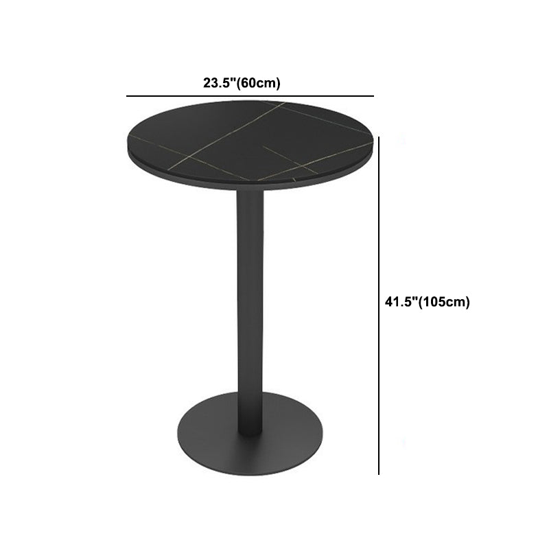 1/2/3 Pieces Industrial Black Bar Table Set Round Bistro Set with Solid Back Stools