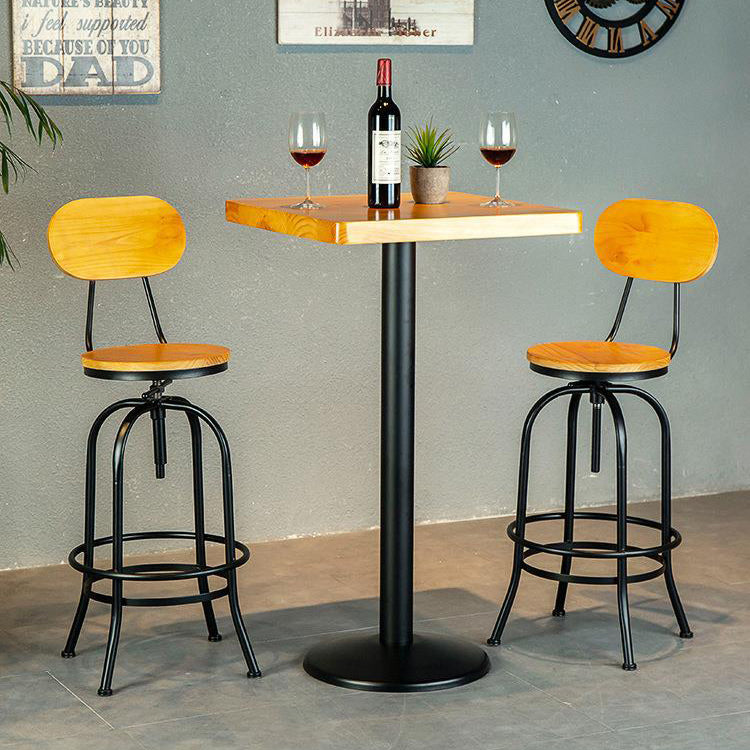 1/2/3 Pieces Industrial Style Round Bar Table Set Solid Wood Bistro Set