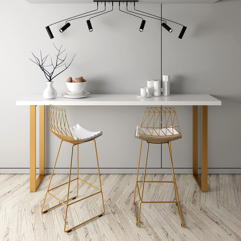 Solid Wood Bar Table Set Glam Rectangle 1/3/4/5 Pieces Counter Table