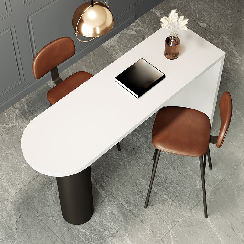 Modern Solid Wood Pub Table Set 1/3/4 Pieces Bar Table with Metal Stools