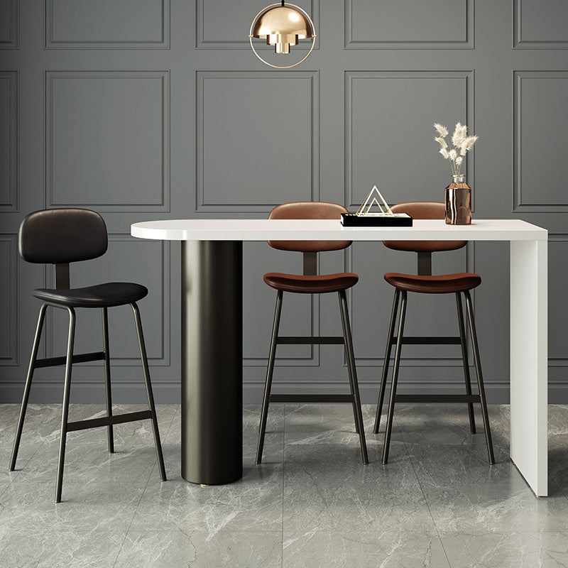 Modern Solid Wood Pub Table Set 1/3/4 Pieces Bar Table with Metal Stools