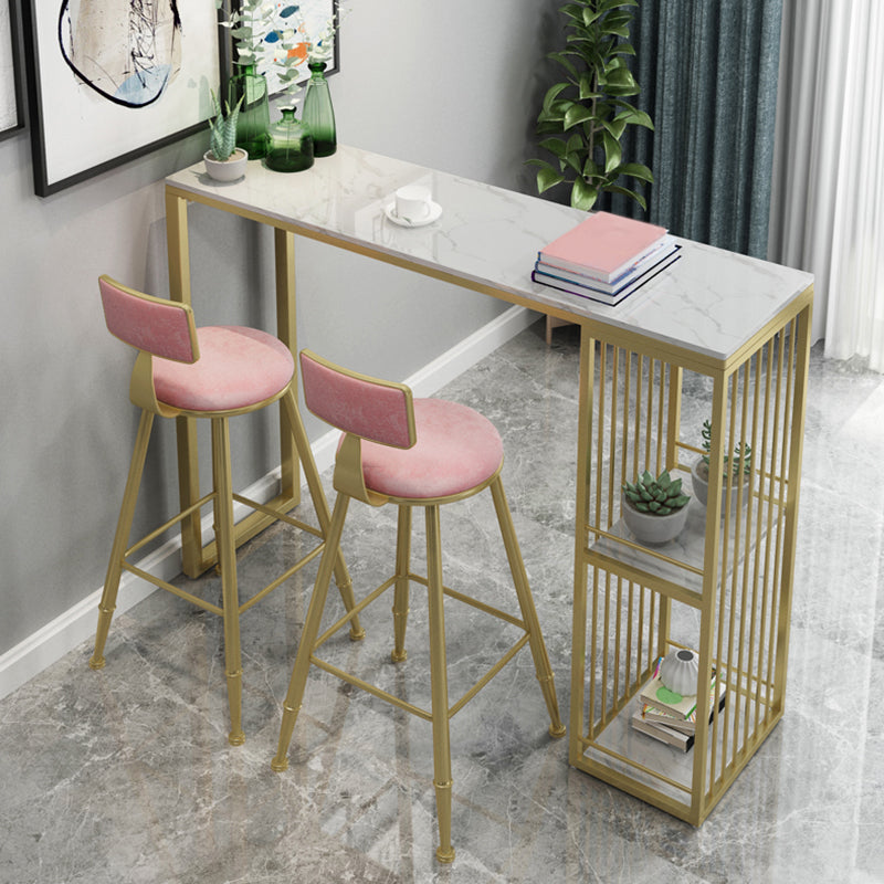 1/3/5 Pieces Bar Table Set Glam Rectangular Table and Stool Set