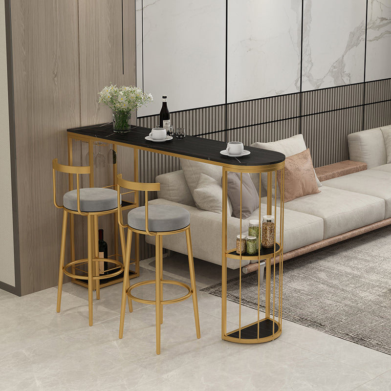 Glam Style Fixed Bar Table 1/2/3 Pieces Stone Counter Table for Dining Room