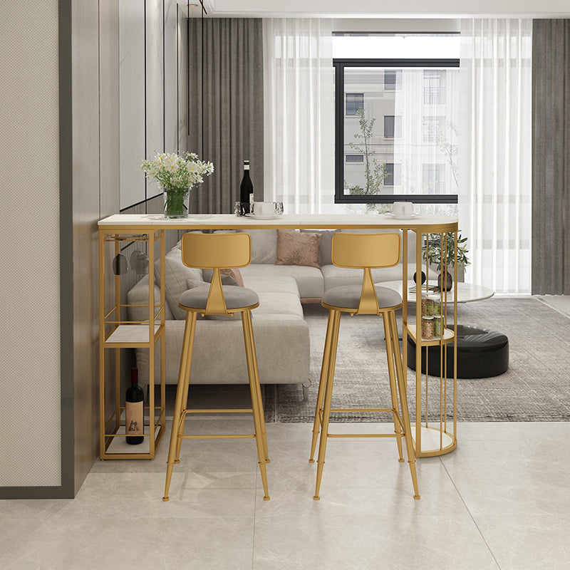 Glam Style Fixed Bar Table 1/2/3 Pieces Stone Counter Table for Dining Room