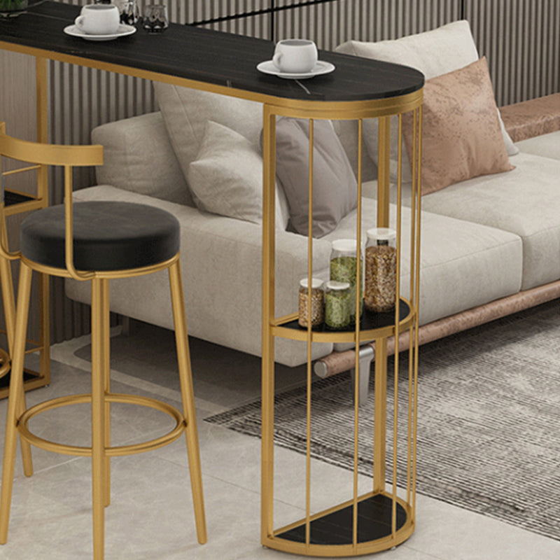 Glam Style Fixed Bar Table 1/2/3 Pieces Stone Counter Table for Dining Room