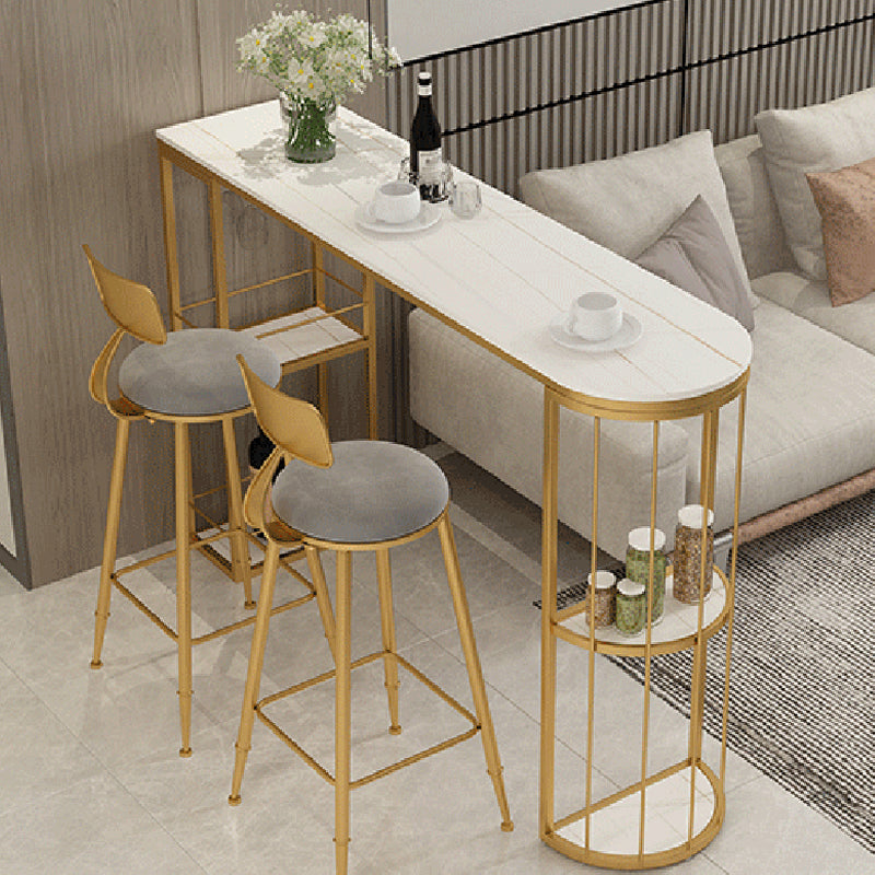 Glam Style Fixed Bar Table 1/2/3 Pieces Stone Counter Table for Dining Room