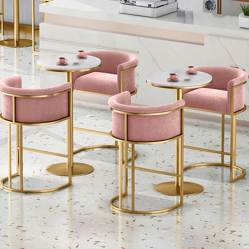 Modern Faux Marble Top Pub Table Set 1/3/5 Pieces White Bar Set with Upholstered Stools