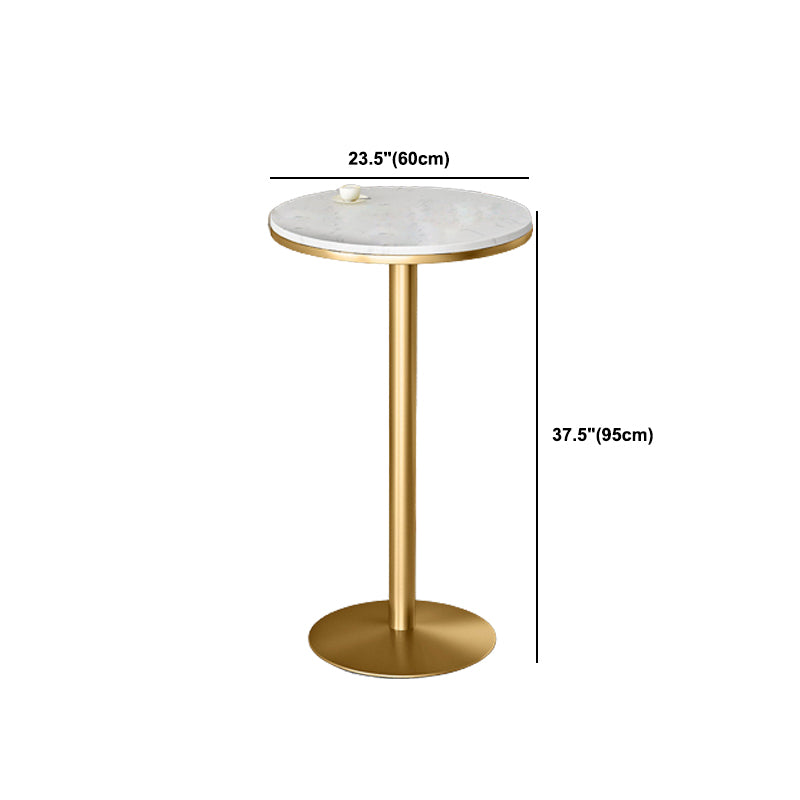 Modern Faux Marble Top Pub Table Set 1/3/5 Pieces White Bar Set with Upholstered Stools