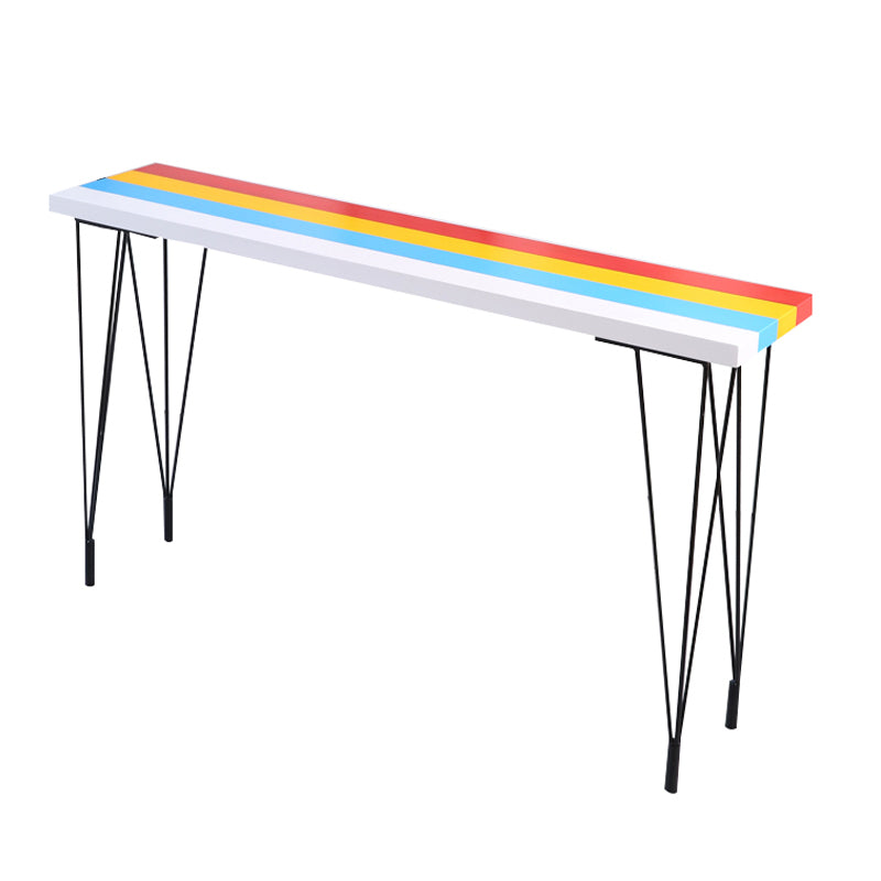 1/4 Pieces Wood Top Bar Table with Upholstered Stools Industrial Rectangle Pub Set