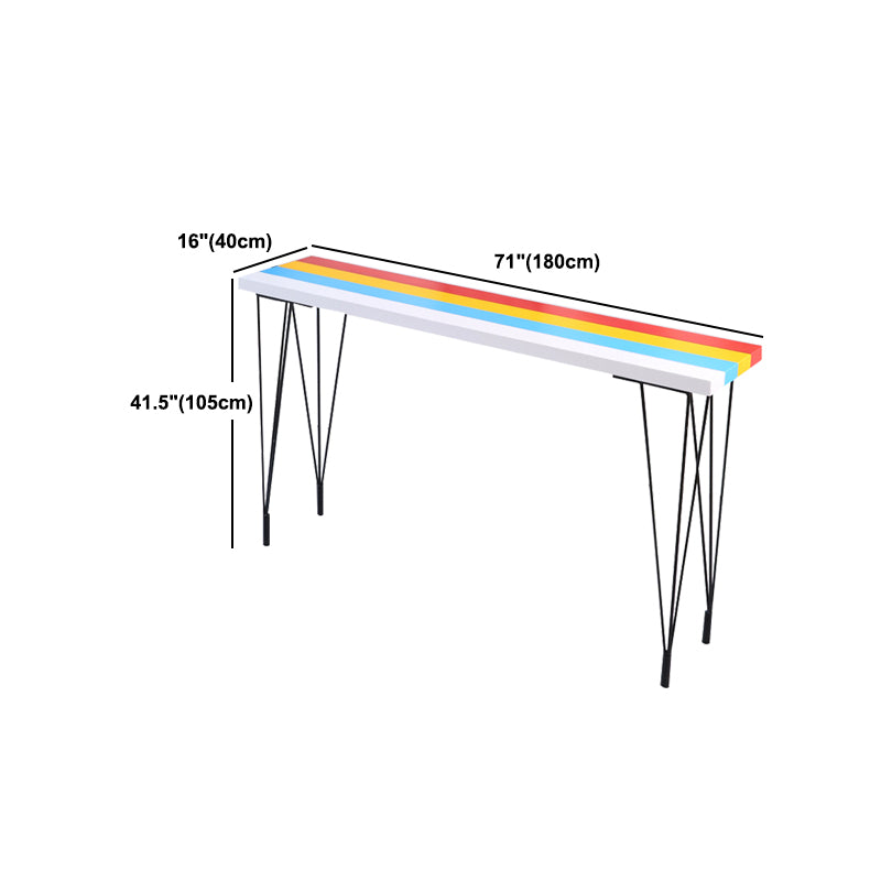 1/4 Pieces Wood Top Bar Table with Upholstered Stools Industrial Rectangle Pub Set
