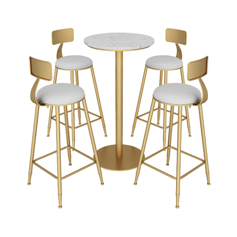 Glam Bar Pub Table Set 1/2/3/5 Pieces Bar Table and Stools for Living Room