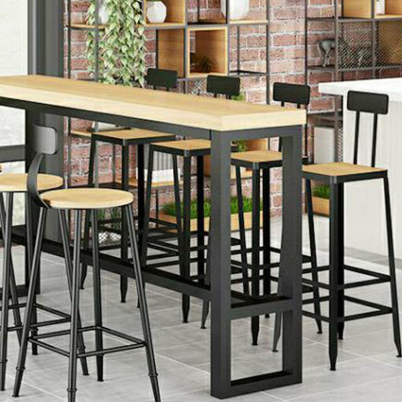 1/5/9 Pieces Pine Wood Top Bar Table Set Industrial Rectangle Pub Table Set