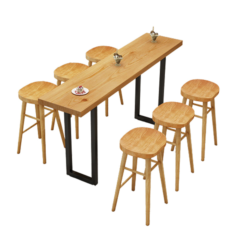 1/2/4/7/9 Pieces Industrial Rectangular Pub Table Set Wooden Counter Table Set