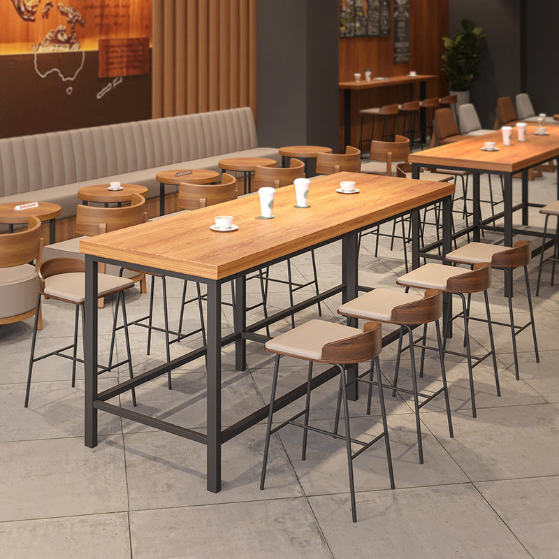 1/5/9 Pieces Modern Wood Bar Table Set Counter Table with Upholstered Stools