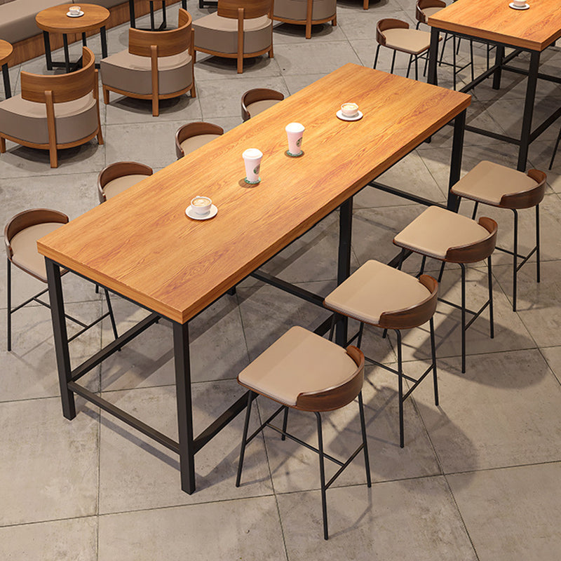 1/5/9 Pieces Modern Wood Bar Table Set Counter Table with Upholstered Stools