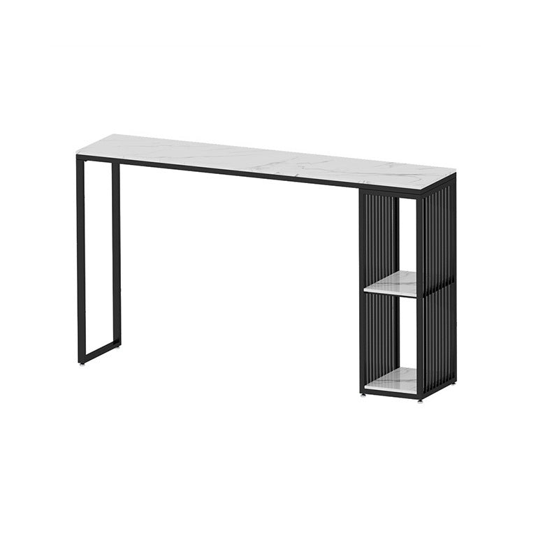 Glam Style Fixed Bar Table 1/2/3 Pieces Faux Marble Rectangle Counter Table