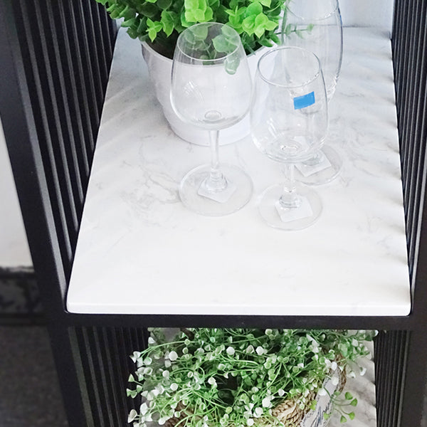 Glam Style Fixed Bar Table 1/2/3 Pieces Faux Marble Rectangle Counter Table