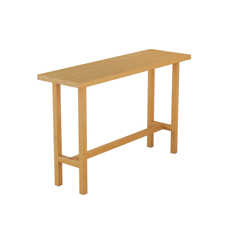 Natural Bar Table Set 1/4 Pieces Rectangle Solid Wood Counter Table Set