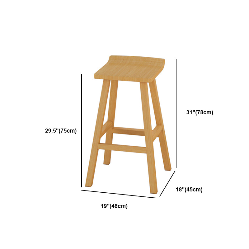 Natural Bar Table Set 1/4 Pieces Rectangle Solid Wood Counter Table Set