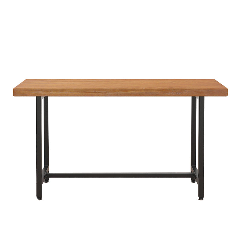 Industrial Rectangle Bar Table Set 1/6 Pieces Solid Wood Fixed Counter Table