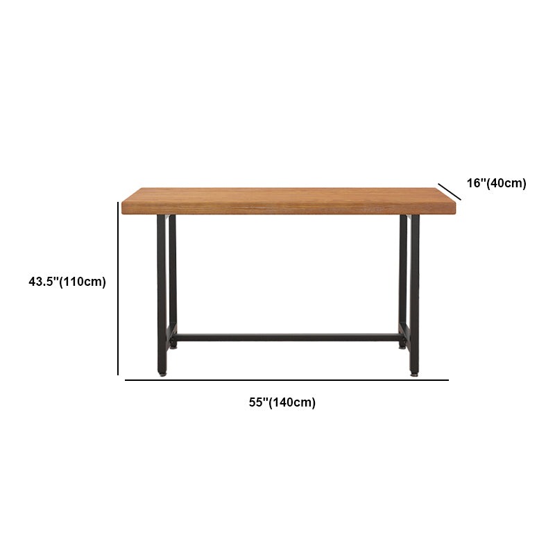 Industrial Rectangle Bar Table Set 1/6 Pieces Solid Wood Fixed Counter Table