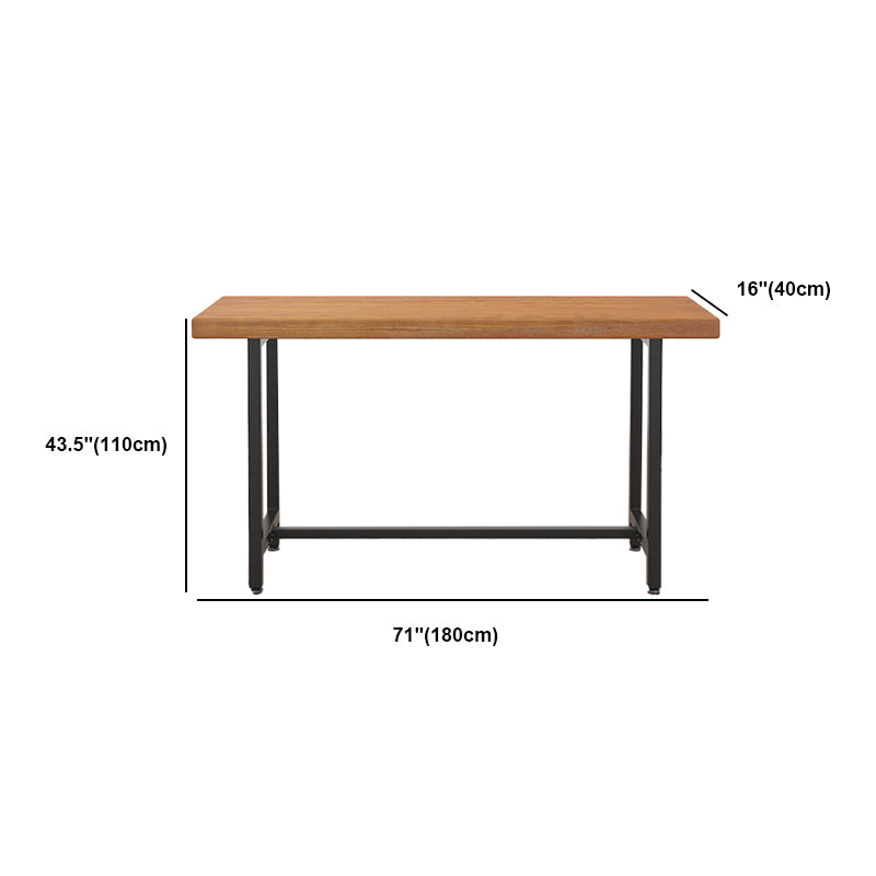 Industrial Rectangle Bar Table Set 1/6 Pieces Solid Wood Fixed Counter Table