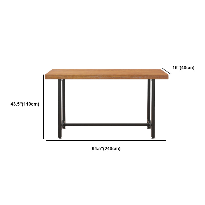 Industrial Rectangle Bar Table Set 1/6 Pieces Solid Wood Fixed Counter Table