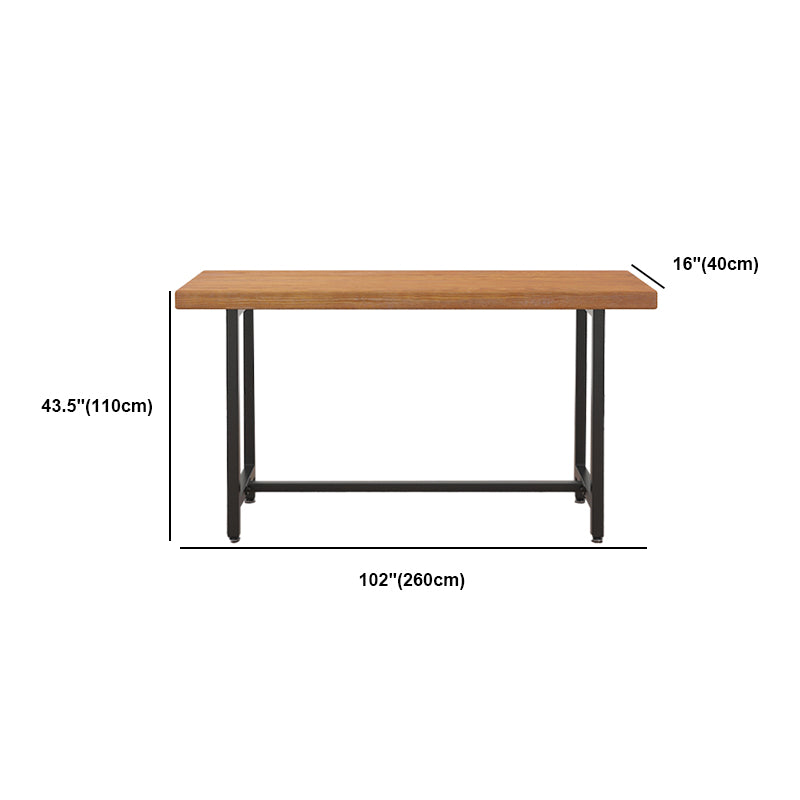 Industrial Rectangle Bar Table Set 1/6 Pieces Solid Wood Fixed Counter Table