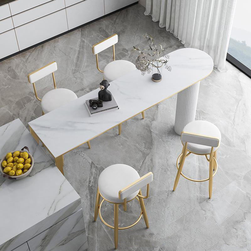 Modern Irregular Pub Table Set 1/2/5 Pieces Sintered Stone Top Bistro Table Set