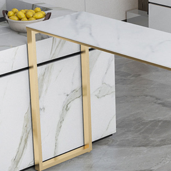 Modern Irregular Pub Table Set 1/2/5 Pieces Sintered Stone Top Bistro Table Set