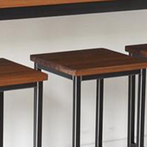 Solid Wood Top Bistro Set 1/2/5 Pieces Modern Rectangle Pub Table Set