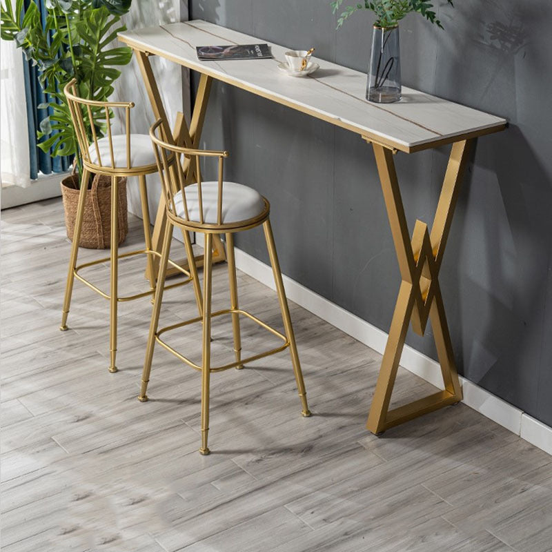 1/2/3 Pieces Modern Rectangular Pub Table Set Sintered Stone Top Bistro Table Set