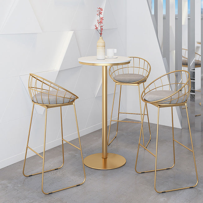 Modern 1/2/3/4 Pieces Metal Bar Table Set Round Bar Table with High Stools for Kitchen