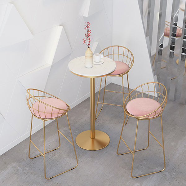 Modern 1/2/3/4 Pieces Metal Bar Table Set Round Bar Table with High Stools for Kitchen
