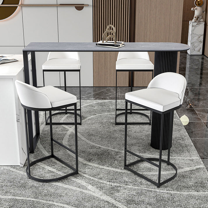 Fixed Table Counter Set Glam Style 1/5 Pieces Sintered Stone Bar Table Set for Home Use