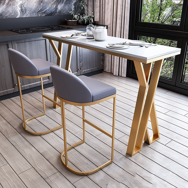 1/2/3/5/7 Pieces Modern Rectangular Pub Table Set Sintered Stone Top Bistro Table Set