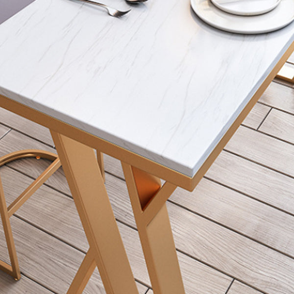 1/2/3/5/7 Pieces Modern Rectangular Pub Table Set Sintered Stone Top Bistro Table Set