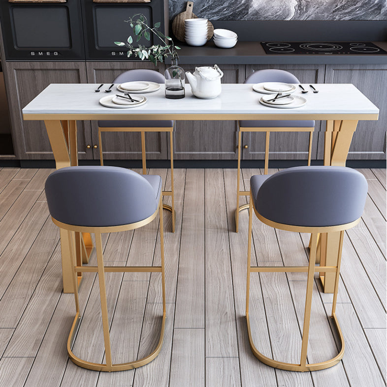 1/2/3/5/7 Pieces Modern Rectangular Pub Table Set Sintered Stone Top Bistro Table Set