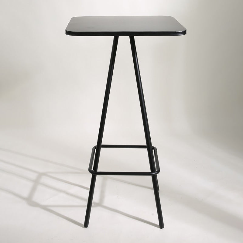 Industrial Square Bar Table Set 1/2 Pieces Pub Table Set with Metal Base