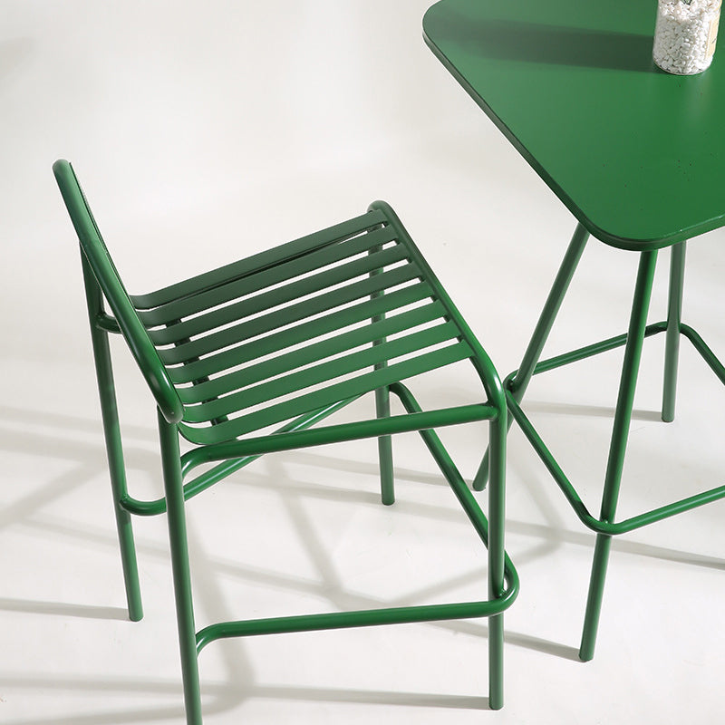 Industrial Square Bar Table Set 1/2 Pieces Pub Table Set with Metal Base