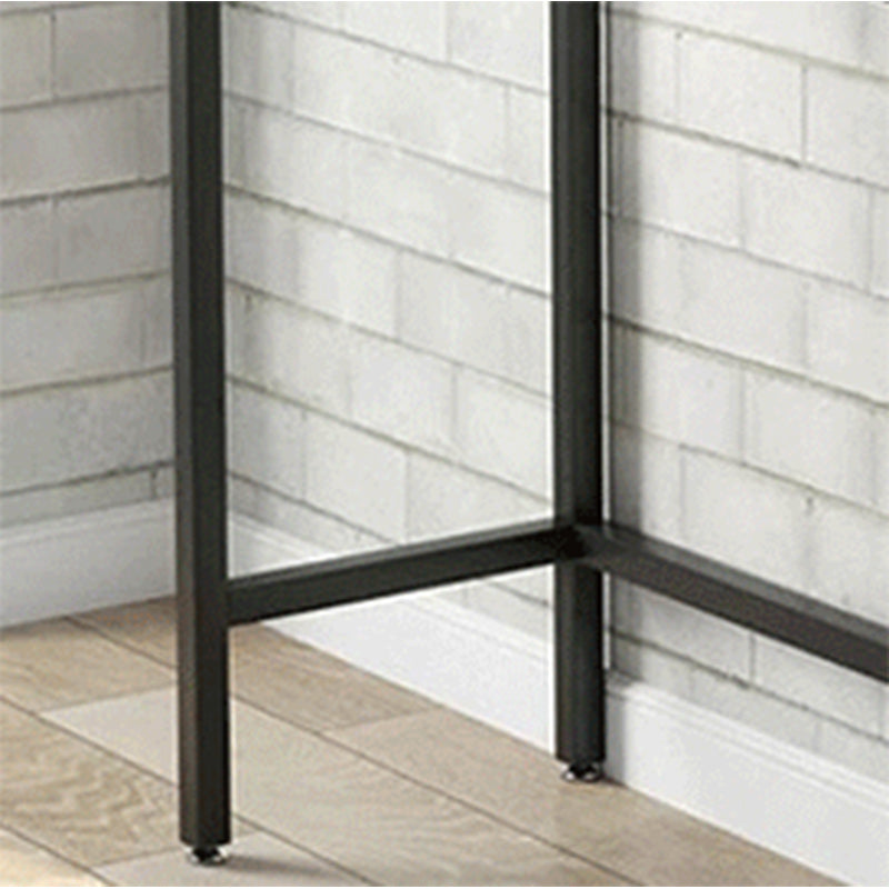 Modern 41.3"H Bar Table Black Iron Solid Wood Dining Table for Patio