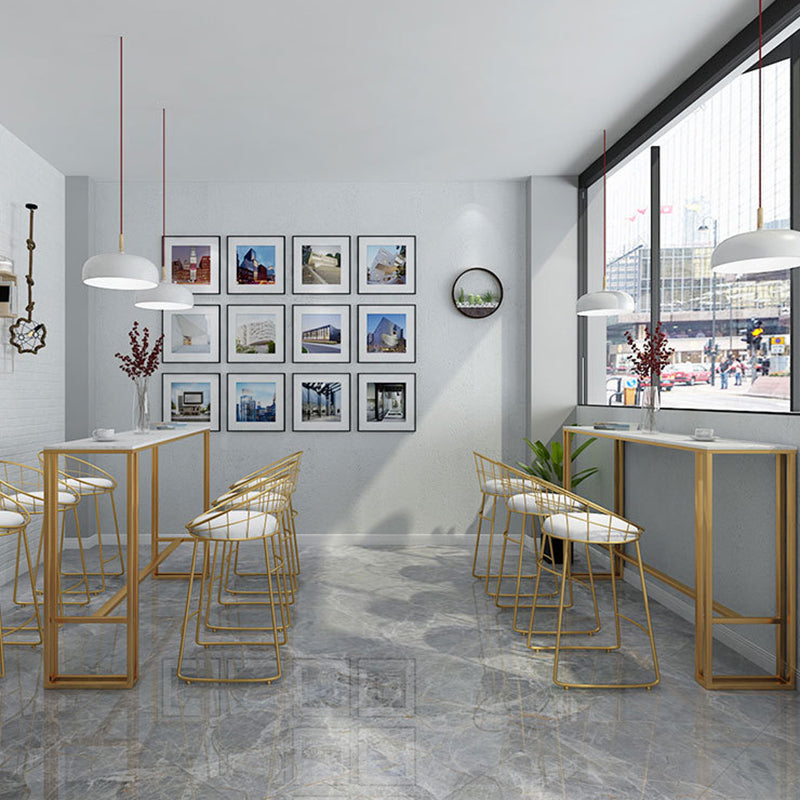 Rectangle Grey Solid Wood Bar Table Trestle Base Dining Table for Kitchen Living Room